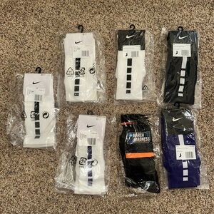 Nike Men's Athletic Crew Socks - White, Black, Purple